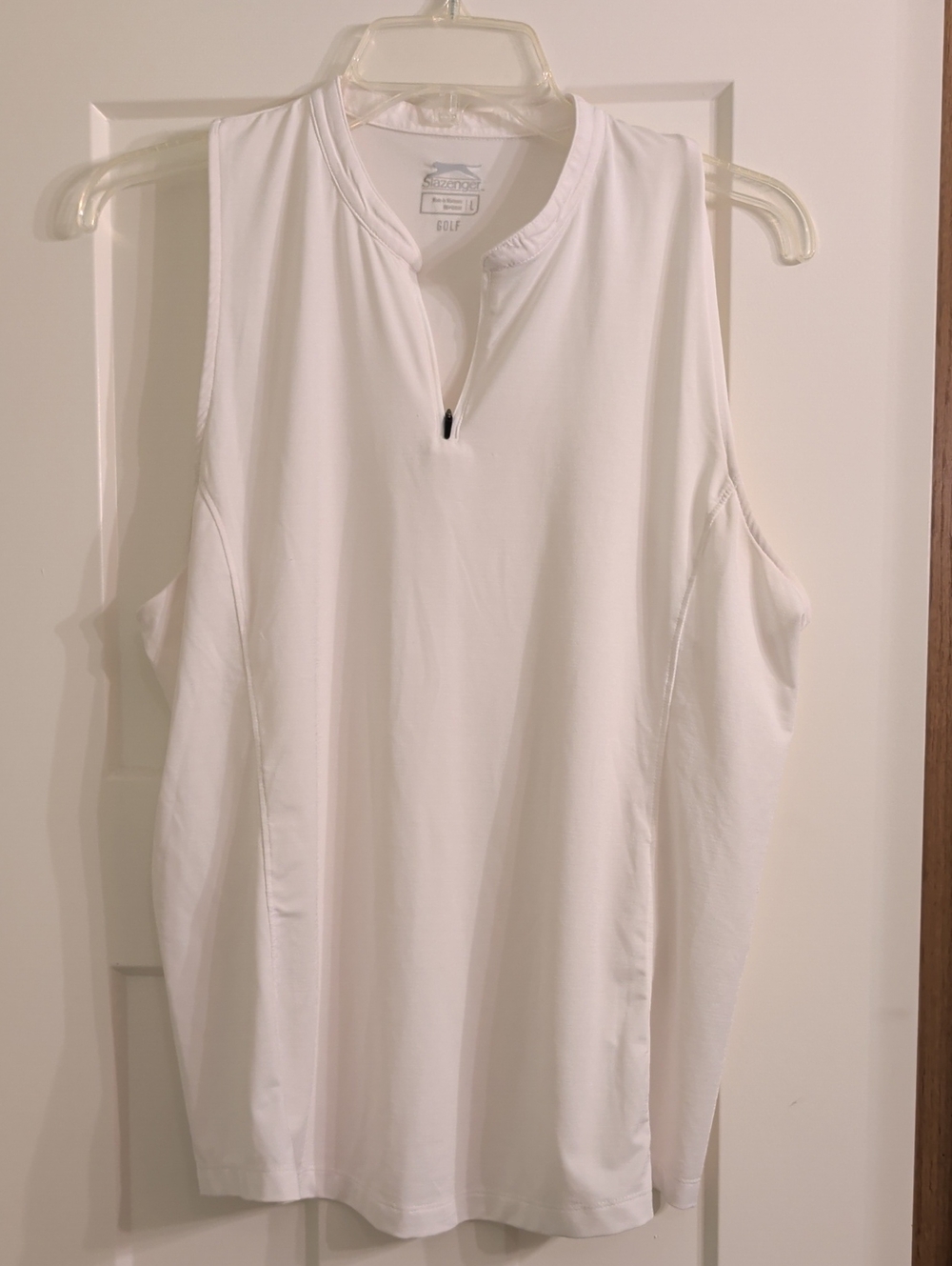 Skechers White Sleeveless Zip-Front Tank Top